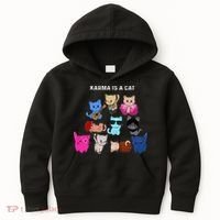 Karma Is A Cat Cat Funny Cat Lovers Kids Hoodie thumb 0