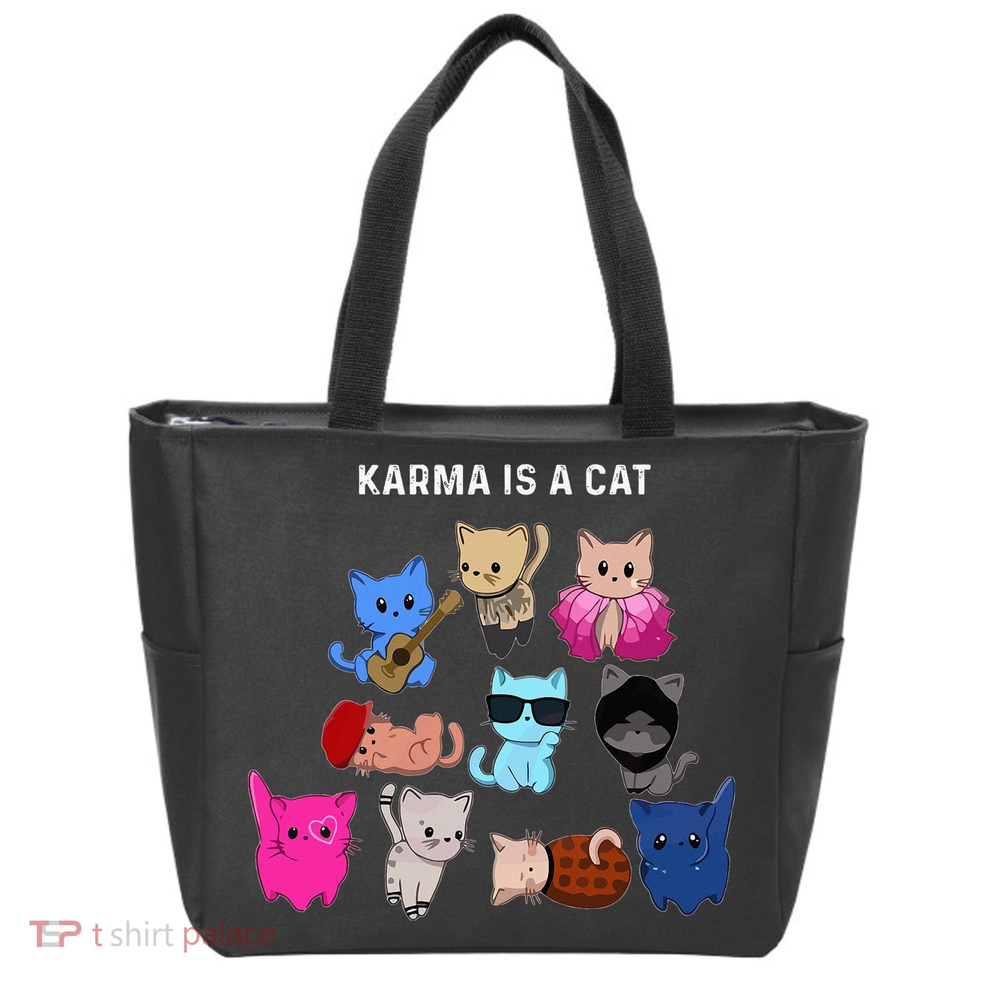 Karma Is A Cat Cat Funny Cat Lovers Tote Bag
