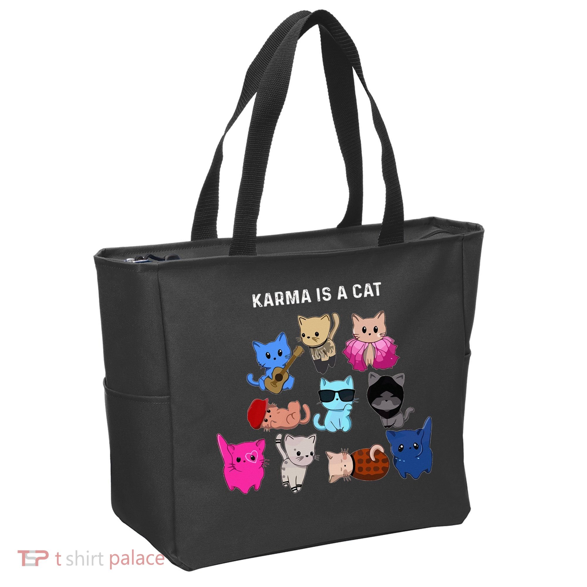 Karma Is A Cat Cat Funny Cat Lovers Tote Bag