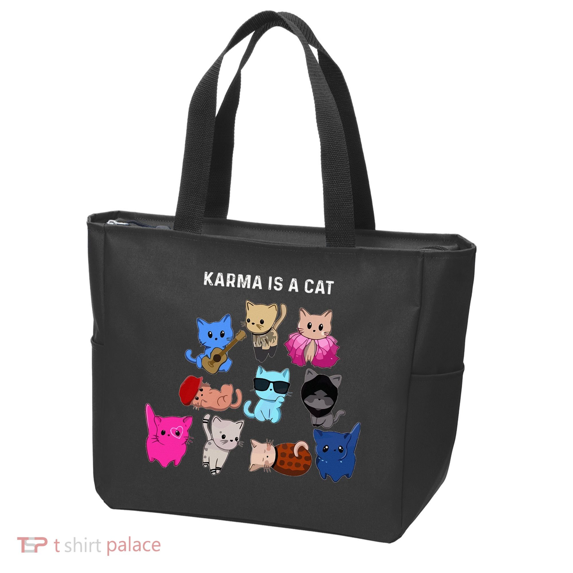 Karma Is A Cat Cat Funny Cat Lovers Tote Bag