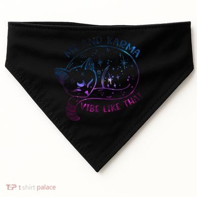 Karma Is A Cat Funny Cat Lazy Cat Gift USA-Made Doggie Bandana