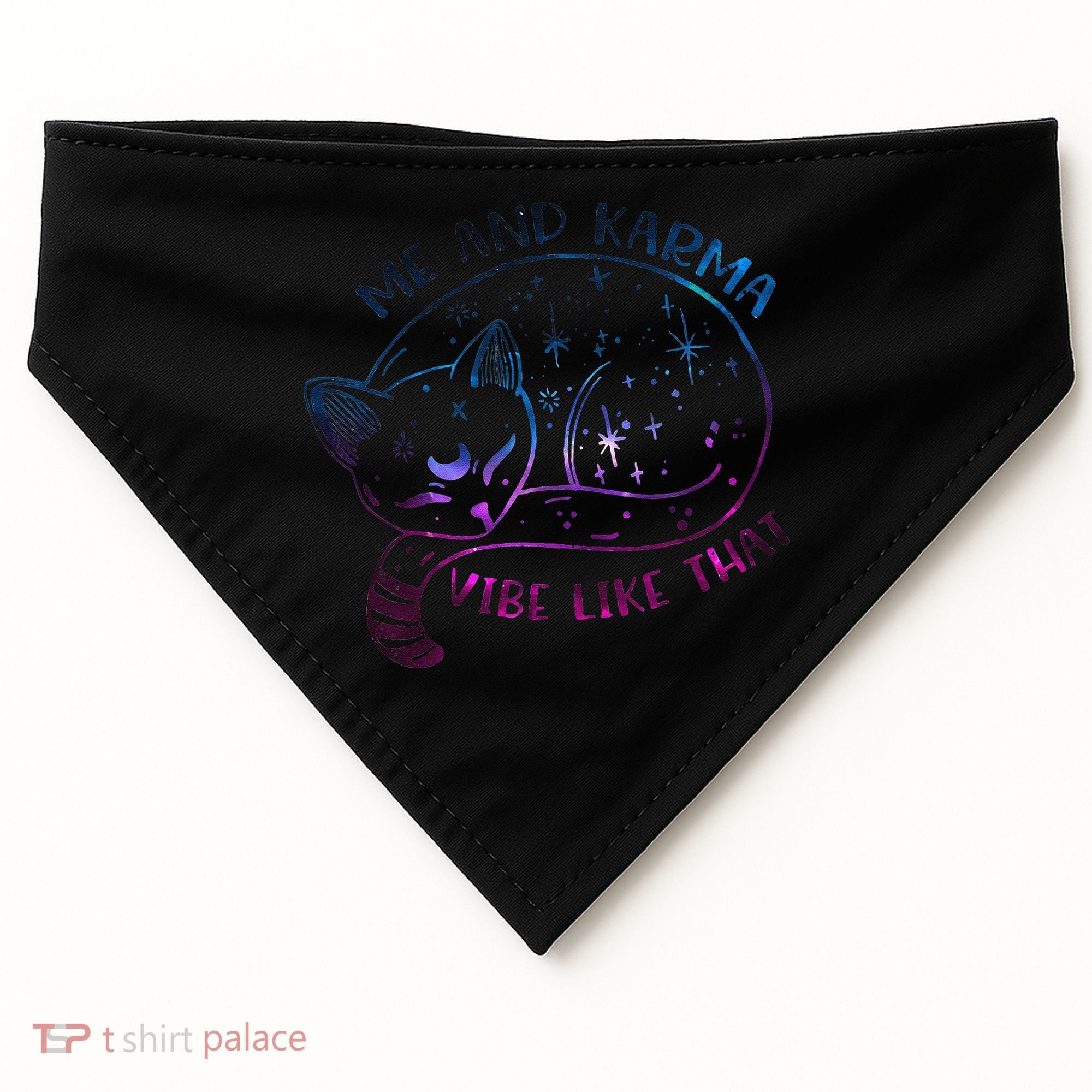 Karma Is A Cat Funny Cat Lazy Cat Gift USA-Made Doggie Bandana