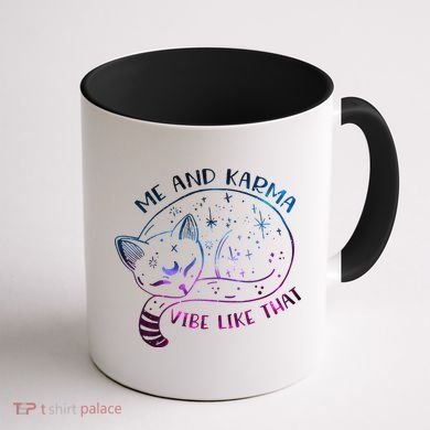 Karma Is A Cat Funny Cat Lazy Cat Gift Coffee Mug back