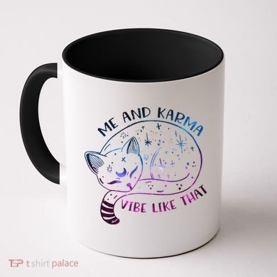 Karma Is A Cat Funny Cat Lazy Cat Gift Coffee Mug