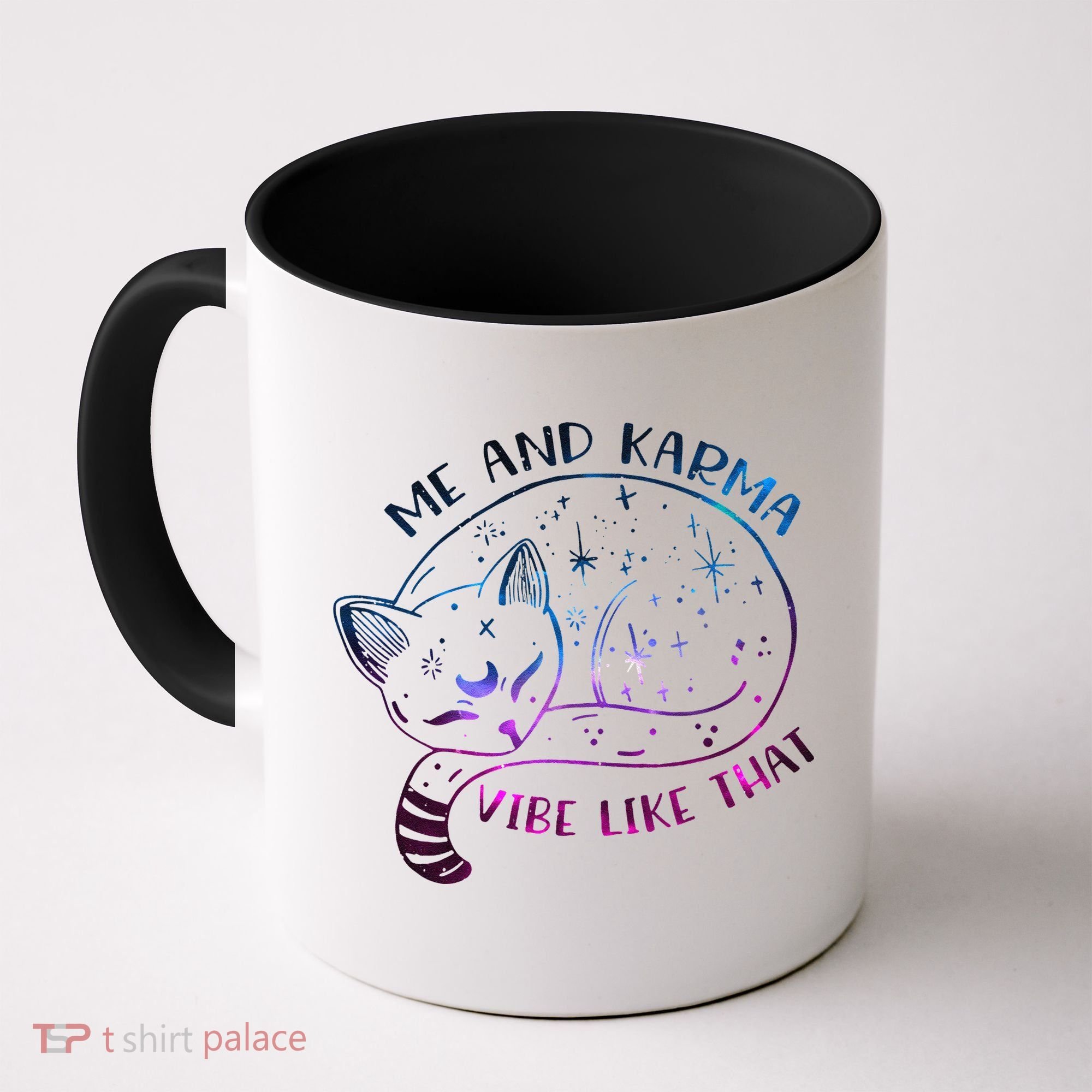 Karma Is A Cat Funny Cat Lazy Cat Gift Coffee Mug