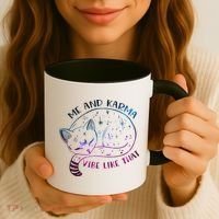 Karma Is A Cat Funny Cat Lazy Cat Gift Coffee Mug thumb 3