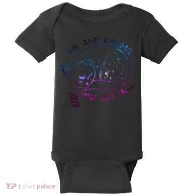 Karma Is A Cat Funny Cat Lazy Cat Gift Baby Bodysuit