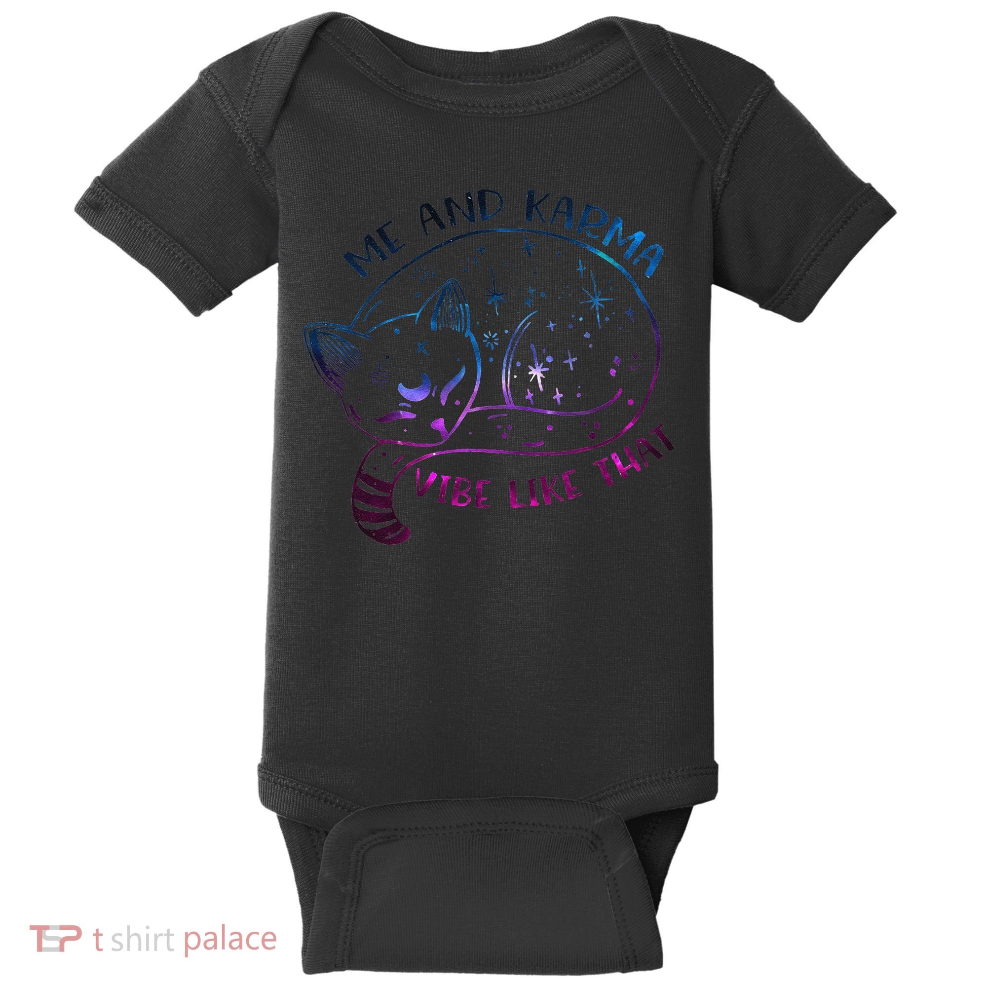 Karma Is A Cat Funny Cat Lazy Cat Gift Baby Bodysuit