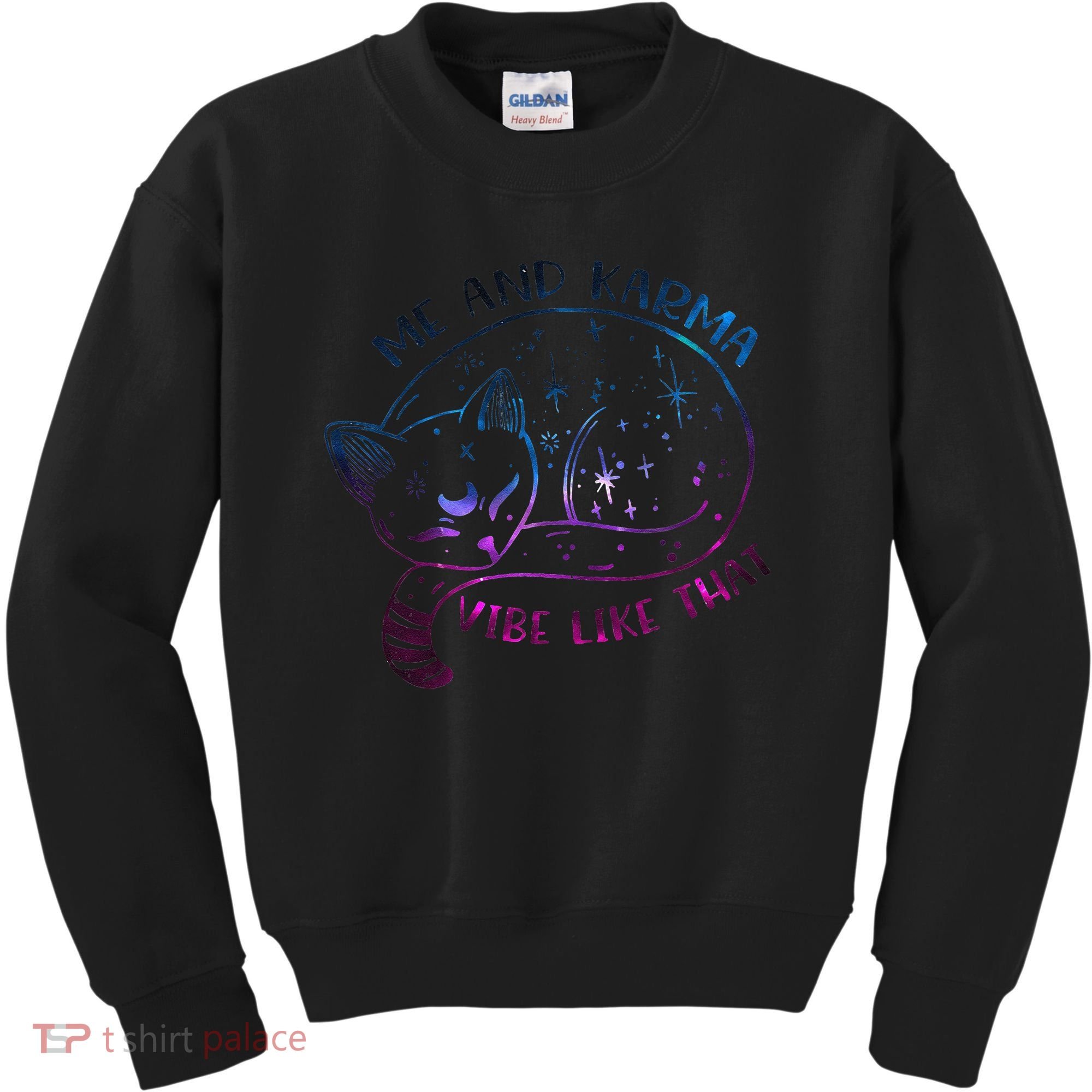 Karma Is A Cat Funny Cat Lazy Cat Gift Kids Sweatshirt