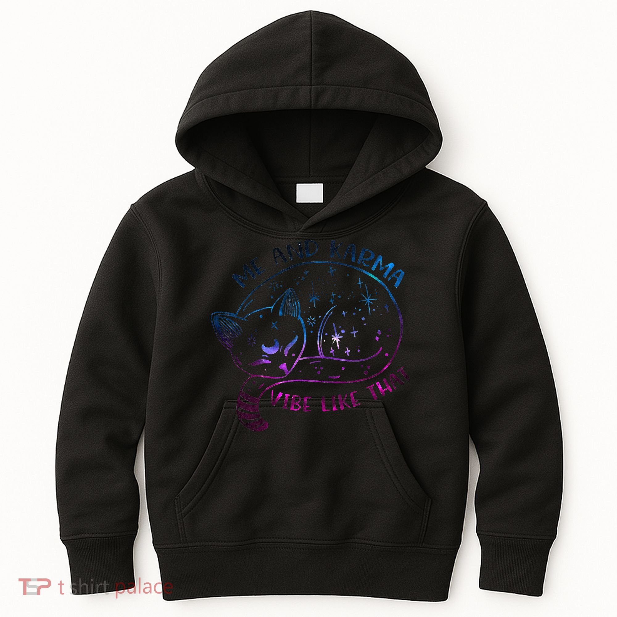 Karma Is A Cat Funny Cat Lazy Cat Gift Kids Hoodie