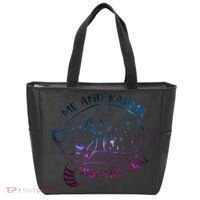 Karma Is A Cat Funny Cat Lazy Cat Gift Tote Bag thumb 0