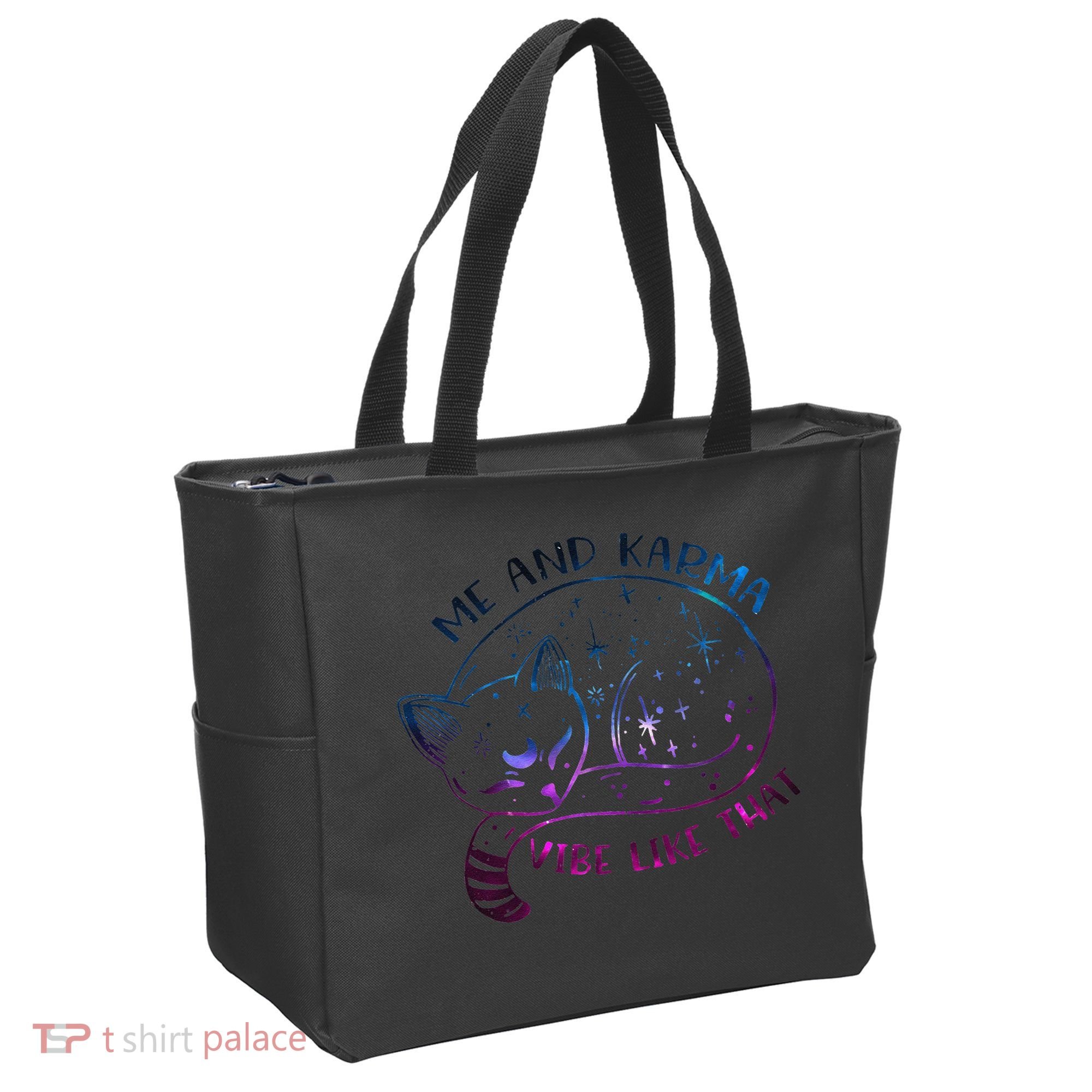Karma Is A Cat Funny Cat Lazy Cat Gift Tote Bag