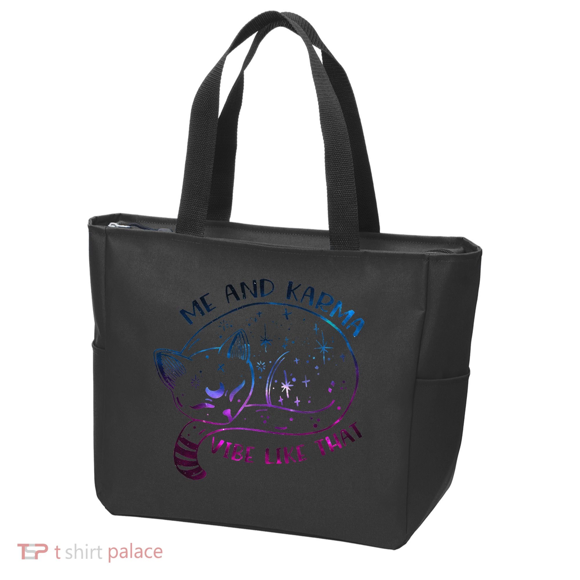 Karma Is A Cat Funny Cat Lazy Cat Gift Tote Bag