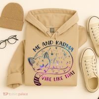 Karma Is A Cat Funny Cat Lazy Cat Gift Hoodie thumb 4