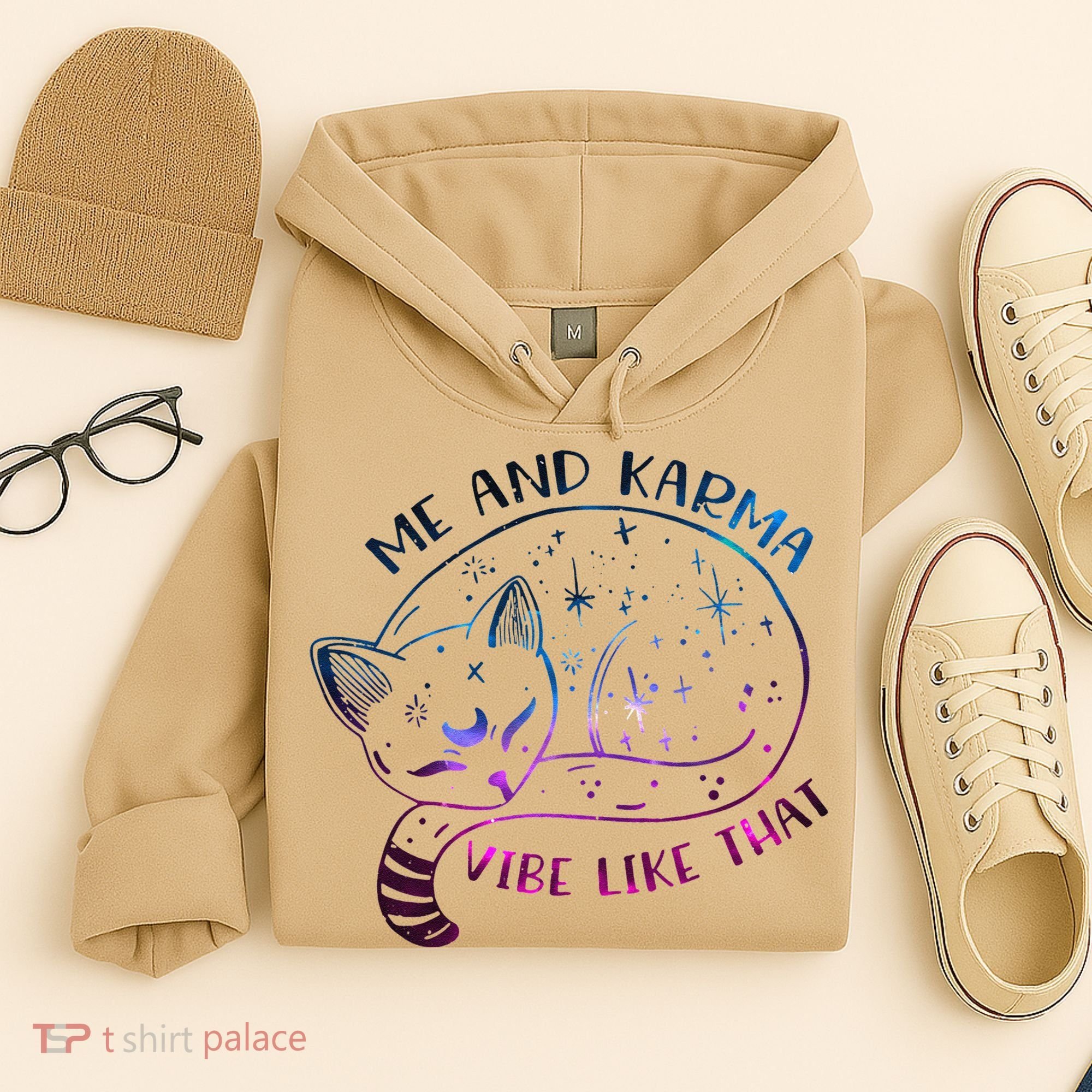 Karma Is A Cat Funny Cat Lazy Cat Gift Hoodie