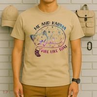 Karma Is A Cat Funny Cat Lazy Cat Gift T-Shirt thumb 6