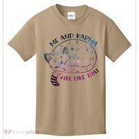 Karma Is A Cat Funny Cat Lazy Cat Gift Kids T-Shirt thumb 0