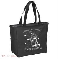 Karma Is A Cat Purring In My Lap Cause It Loves Me Tote Bag thumb 2
