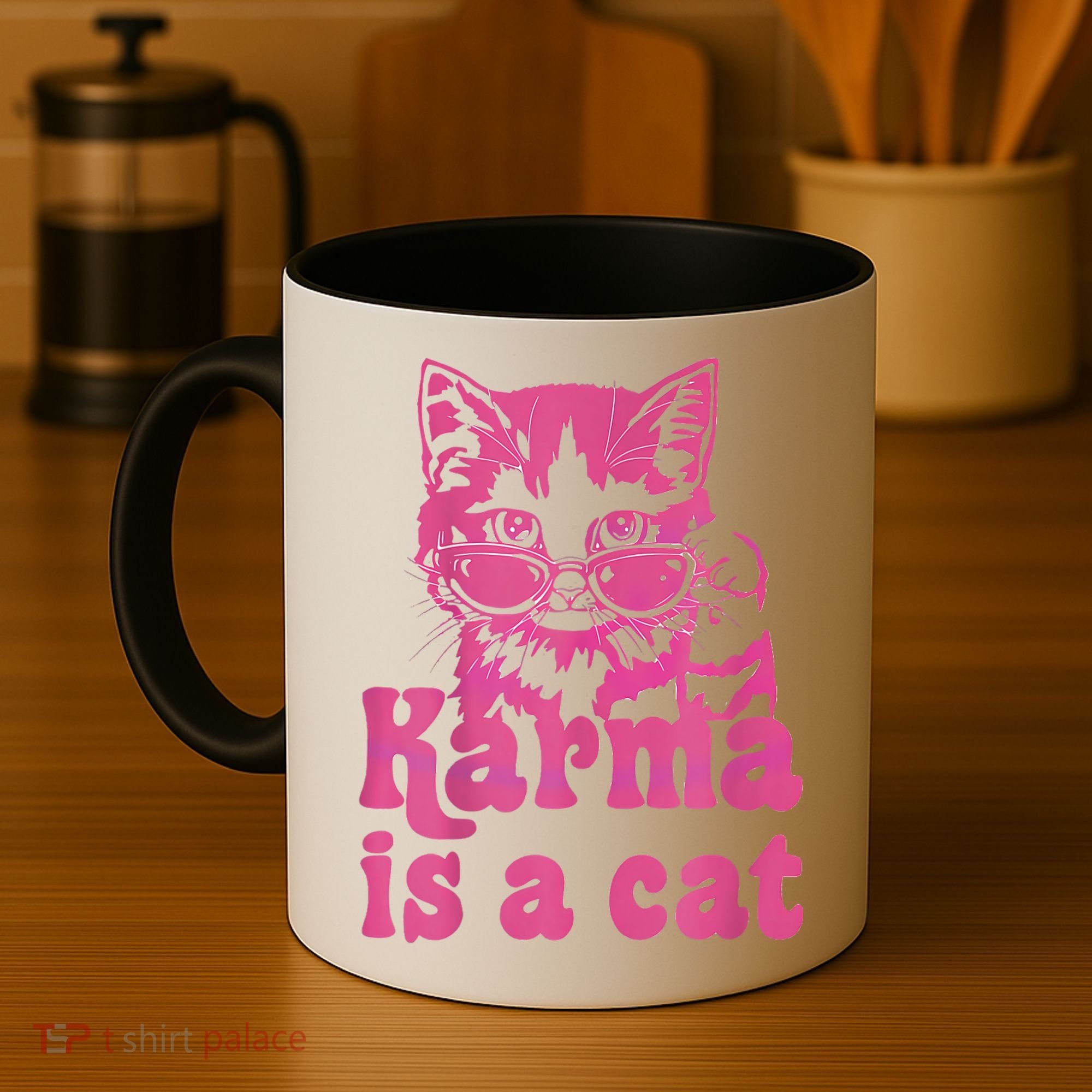 Karma Is A Cat Funny Cute Cat Love Gift Coffee Mug