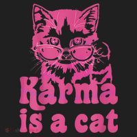 Karma Is A Cat Funny Cute Cat Love Gift Beanie thumb 2