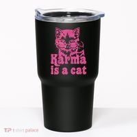 Karma Is A Cat Funny Cute Cat Love Gift Tumbler thumb 0