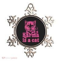 Karma Is A Cat Funny Cute Cat Love Gift Ornament thumb 0