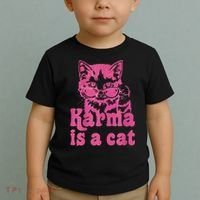 Karma Is A Cat Funny Cute Cat Love Gift Toddler T-Shirt thumb 2