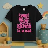 Karma Is A Cat Funny Cute Cat Love Gift Toddler T-Shirt thumb 3