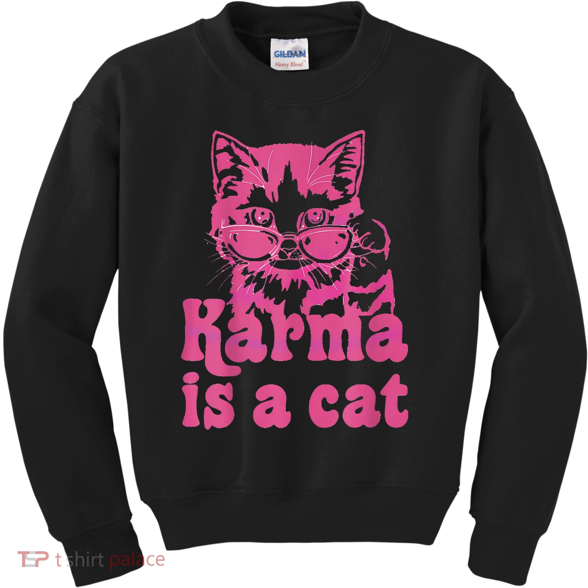Karma Is A Cat Funny Cute Cat Love Gift Kids Sweatshirt