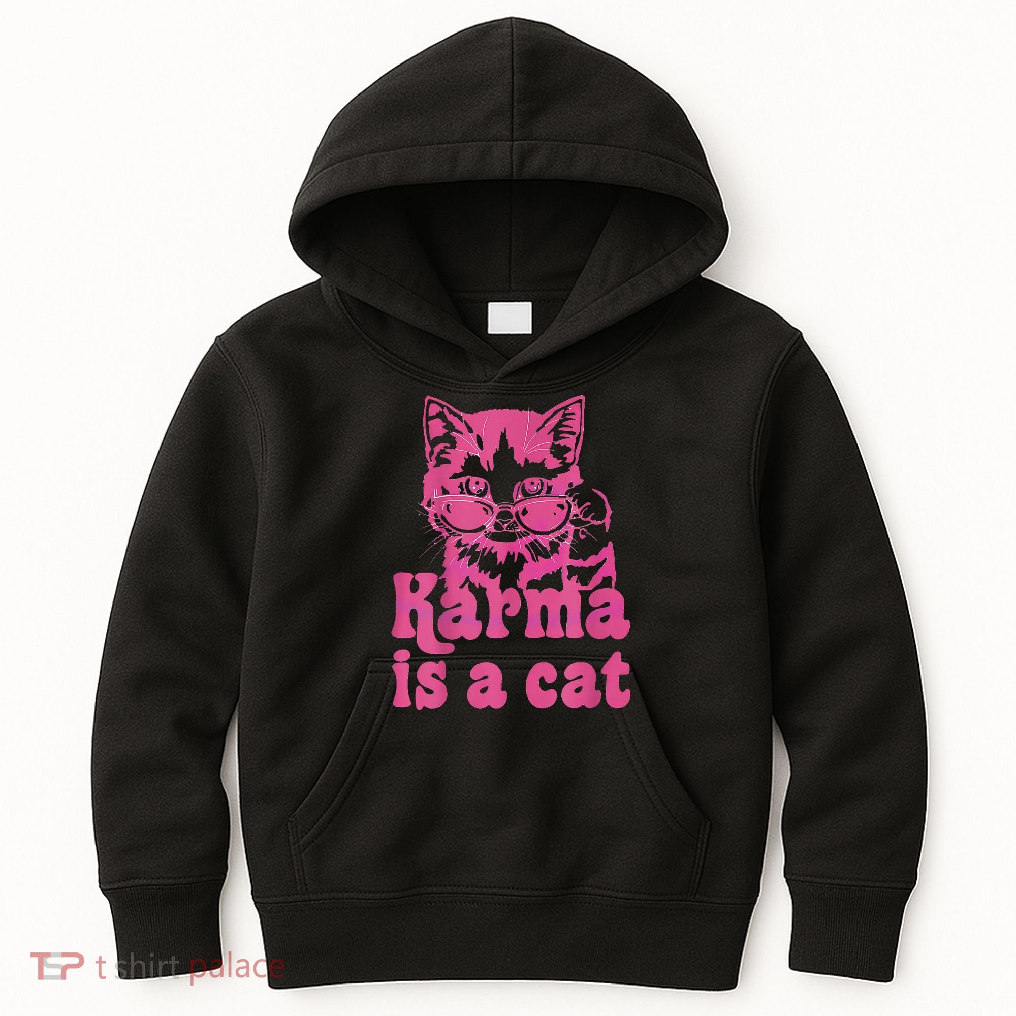 Karma Is A Cat Funny Cute Cat Love Gift Kids Hoodie