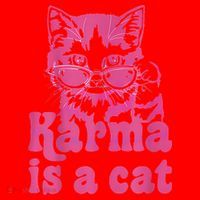 Karma Is A Cat Funny Cute Cat Love Gift Santa Hat thumb 1