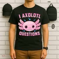 Kawaii I Axolotl Questions Cute Axolotl Anime Teen T-Shirt thumb 6
