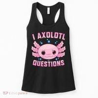 Kawaii I Axolotl Questions Cute Axolotl Anime Teen Women's Tank Top thumb 0