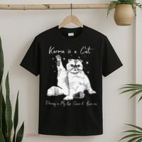 Karma Is A Cat Purring In My Lap Cause It Loves Me Cat Lover T-Shirt thumb 2