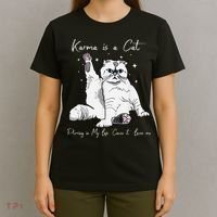 Karma Is A Cat Purring In My Lap Cause It Loves Me Cat Lover T-Shirt thumb 4
