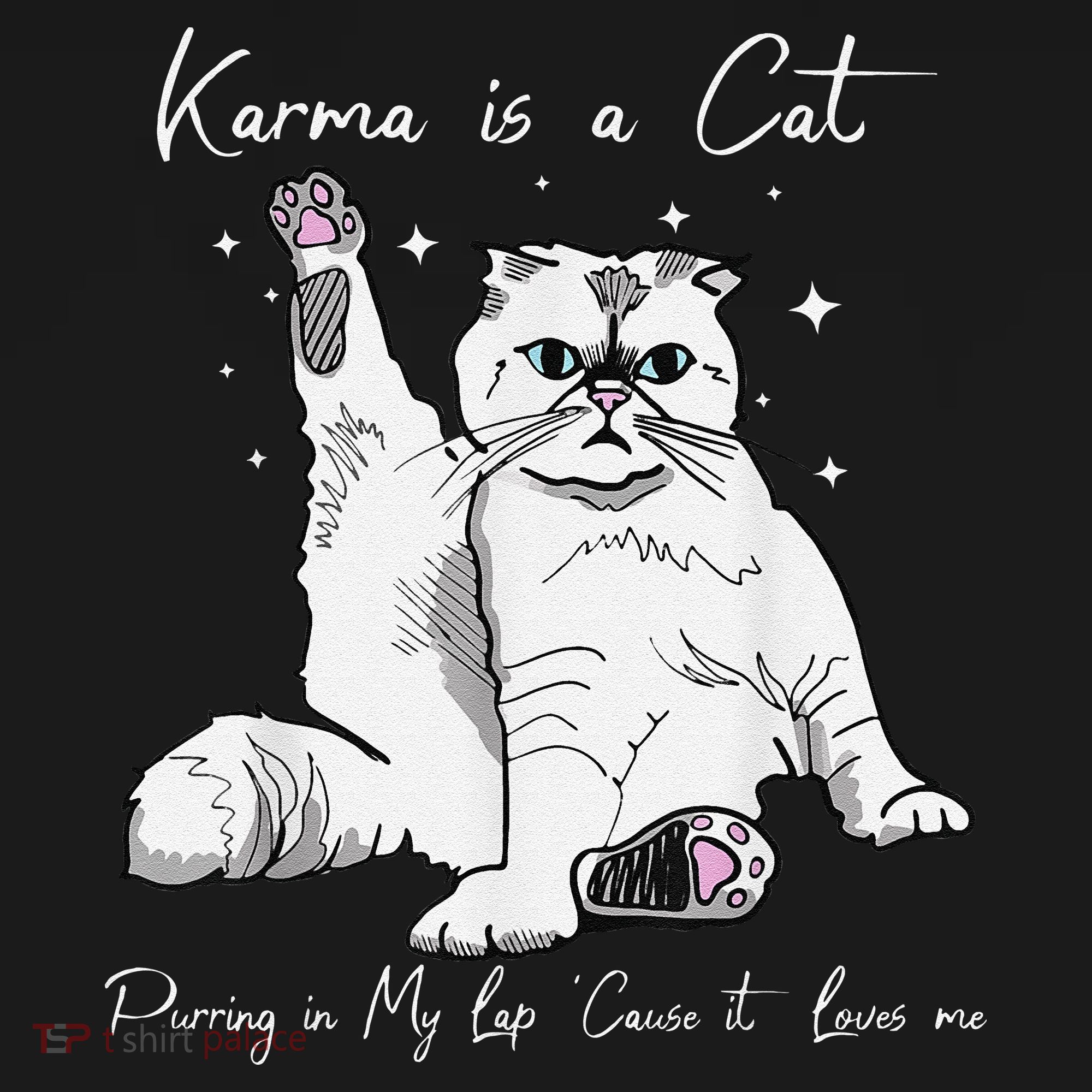 Karma Is A Cat Purring In My Lap Cause It Loves Me Cat Lover T-Shirt
