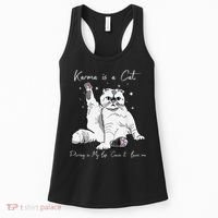 Karma Is A Cat Purring In My Lap Cause It Loves Me Cat Lover Women's Tank Top thumb 0