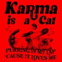 Karma Is A Cat Purring In My Lap Cause It Loves Me Santa Hat thumb 1
