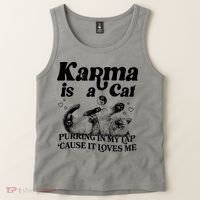 Karma Is A Cat Purring In My Lap Cause It Loves Me Tank Top thumb 2