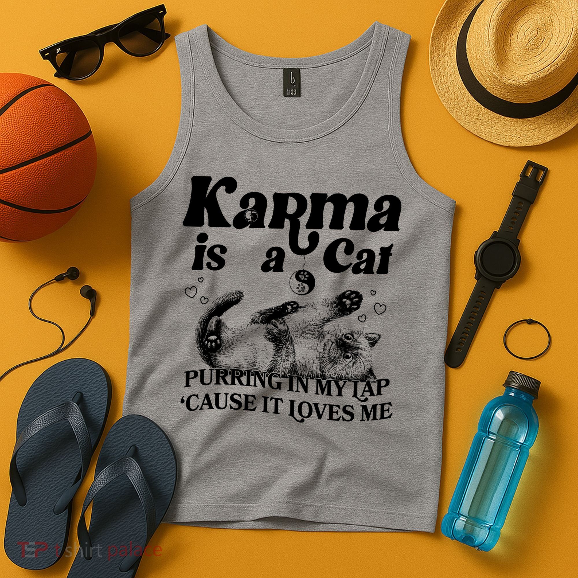 Karma Is A Cat Purring In My Lap Cause It Loves Me Tank Top