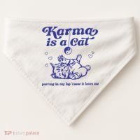 Karma Is A Cat USA-Made Doggie Bandana thumb 0
