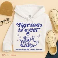 Karma Is A Cat Hoodie thumb 4