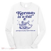 Karma Is A Cat Long Sleeve Shirt thumb 0