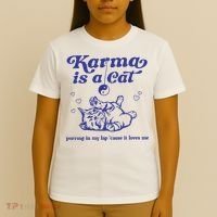 Karma Is A Cat T-Shirt thumb 4