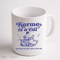 Karma Is A Cat Coffee Mug thumb 1