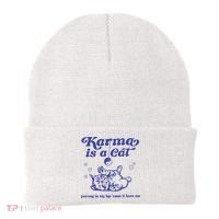 Karma Is A Cat Beanie thumb 0