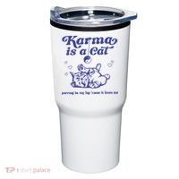 Karma Is A Cat Tumbler thumb 0