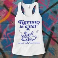 Karma Is A Cat Women's Tank Top thumb 3