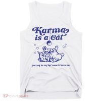 Karma Is A Cat Tank Top thumb 0