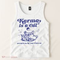 Karma Is A Cat Tank Top thumb 2